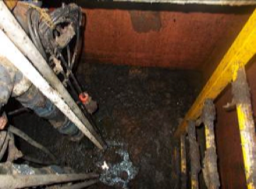 sewage tank before cleaning