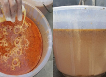 chemical supply in a bucket